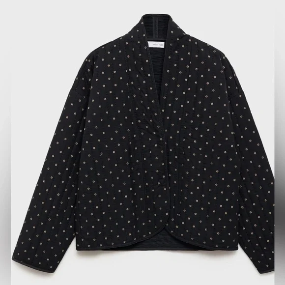 NWT Mango Embroidered Dot Women's Jacket Small - Picture 1 of 11